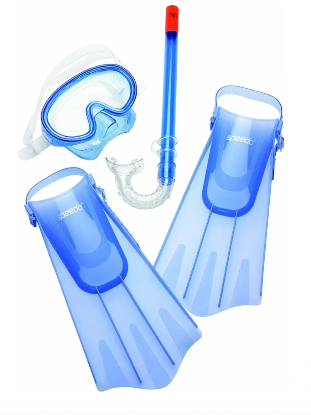 Speedo ‘Aqua Quest’ Swim Mask, Snorkel, & Fin Set KIDS S/M Age 3-8 - OCEAN BLUE